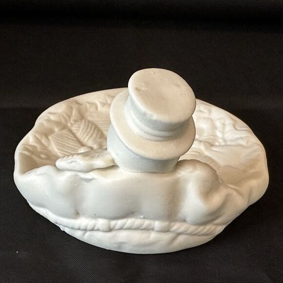 World Bazaar's Snowman Dish, White Ceramic Candy, Soap, Bowl Decor Frosty - Picture 7 of 12